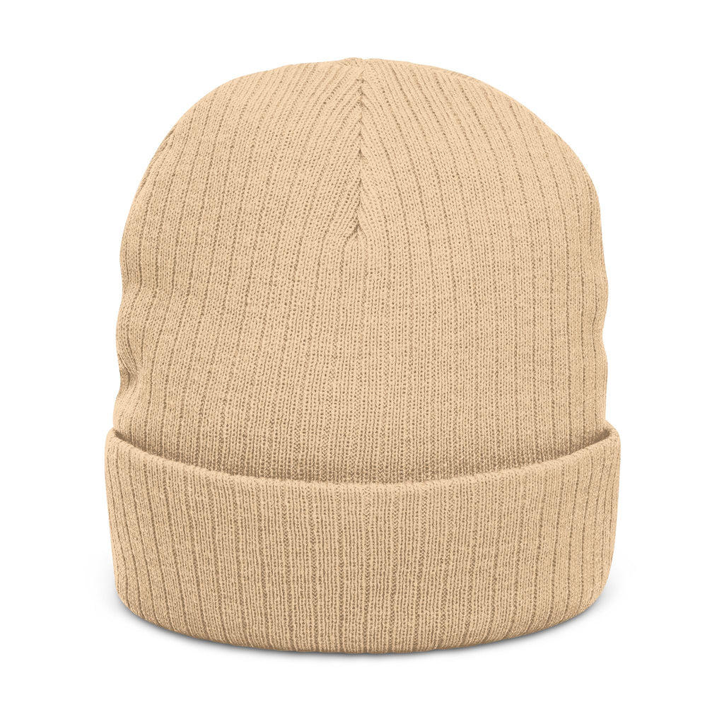 Quantinasaas embroidered beanie | Ribbed knit cuff hat