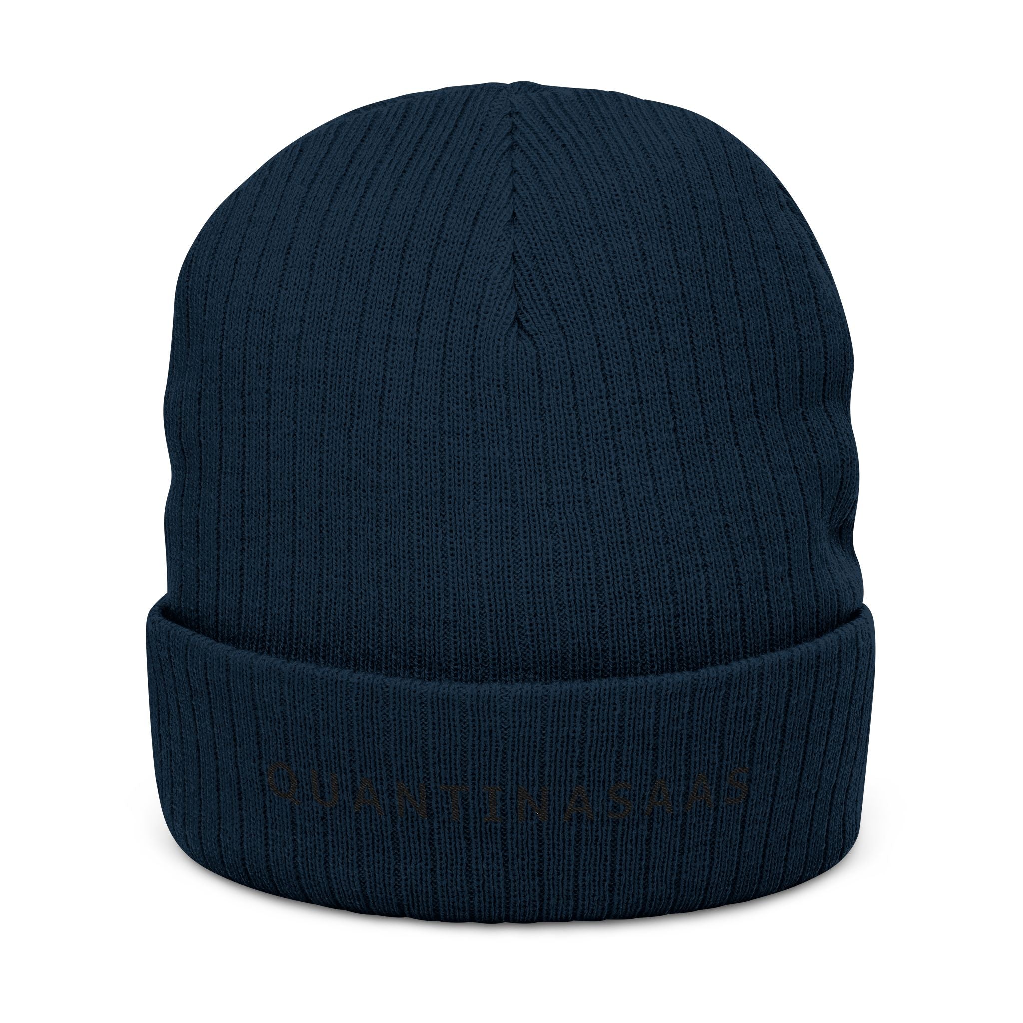 Quantinasaas embroidered beanie | Ribbed knit cuff hat