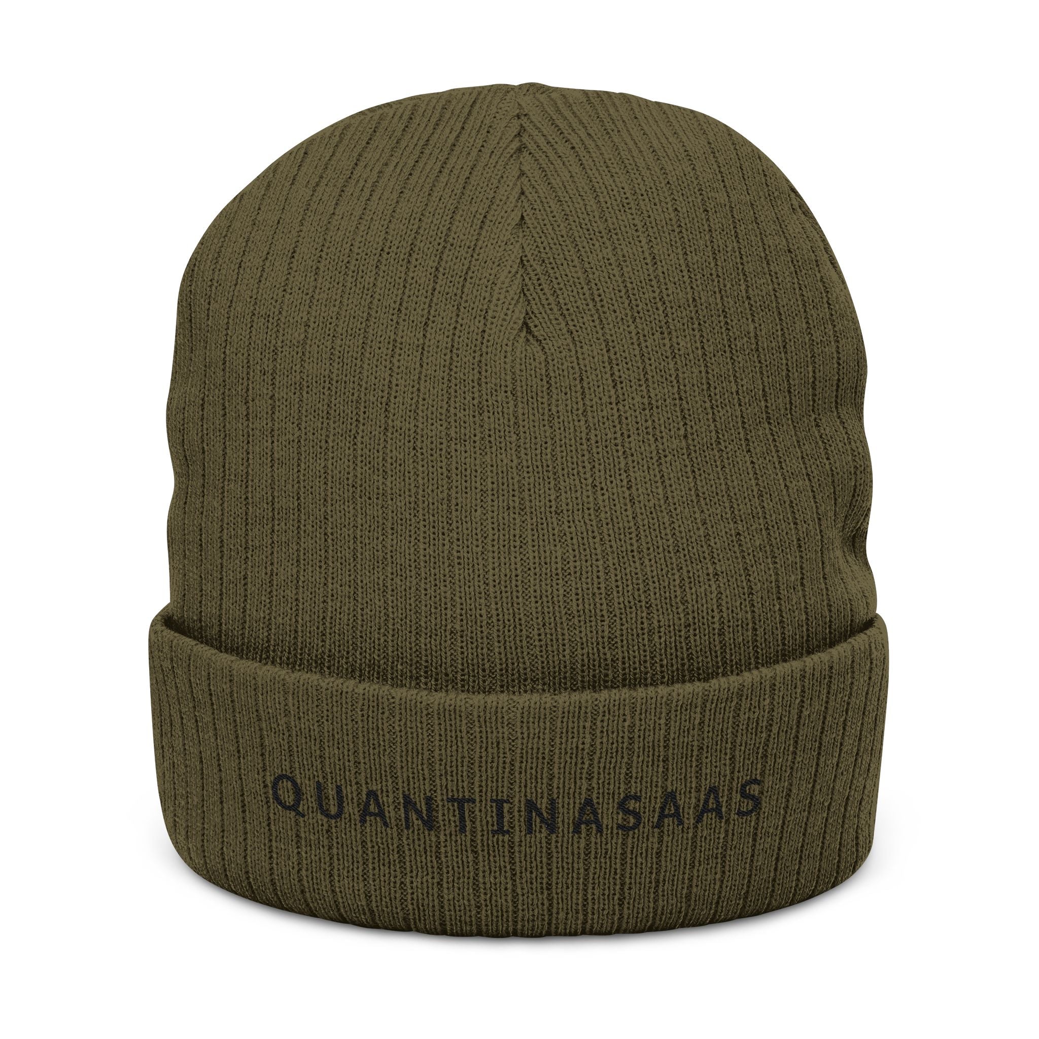 Quantinasaas embroidered beanie | Ribbed knit cuff hat