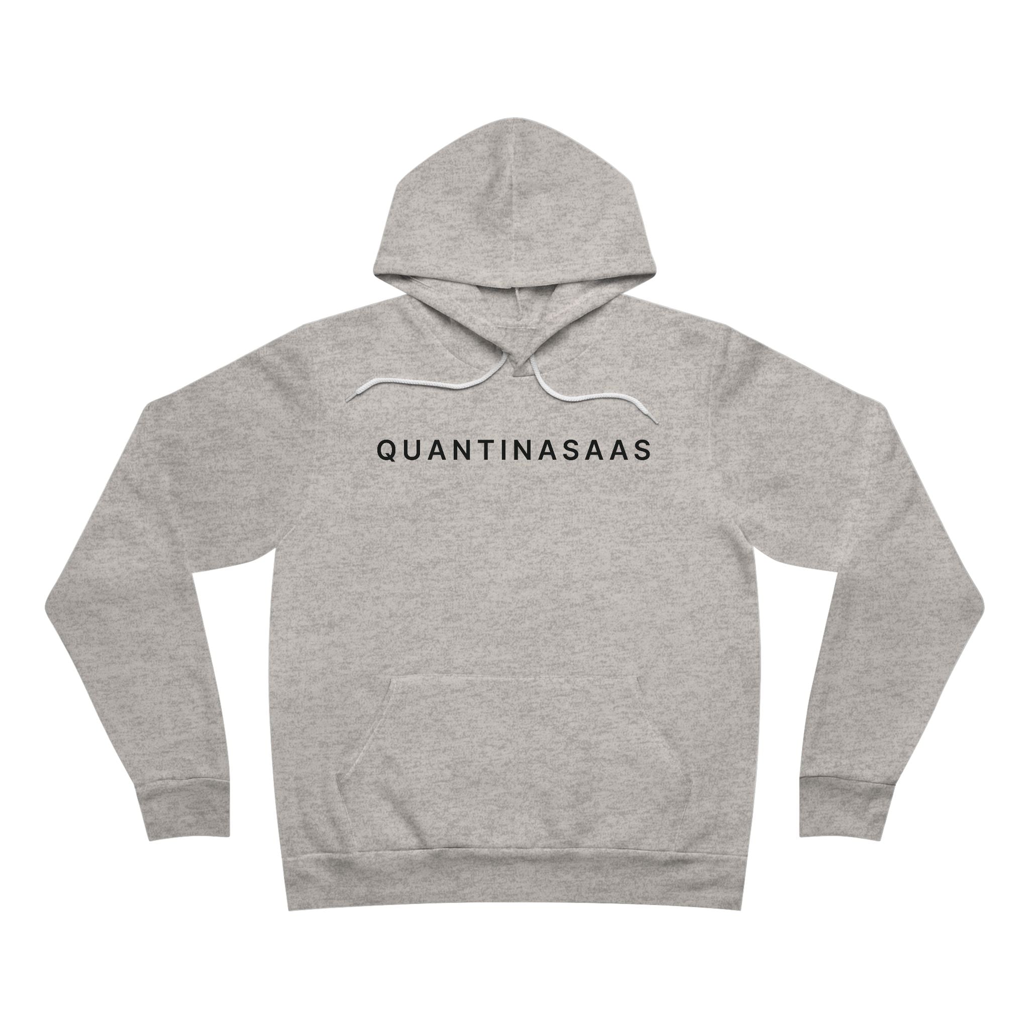 Quantinasaas Hoodie | Minimal Text Pullover Hooded Sweatshirt
