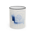 Abstract Neural Network Brain Mug | Accent Rim & Handle Ceramic Mug