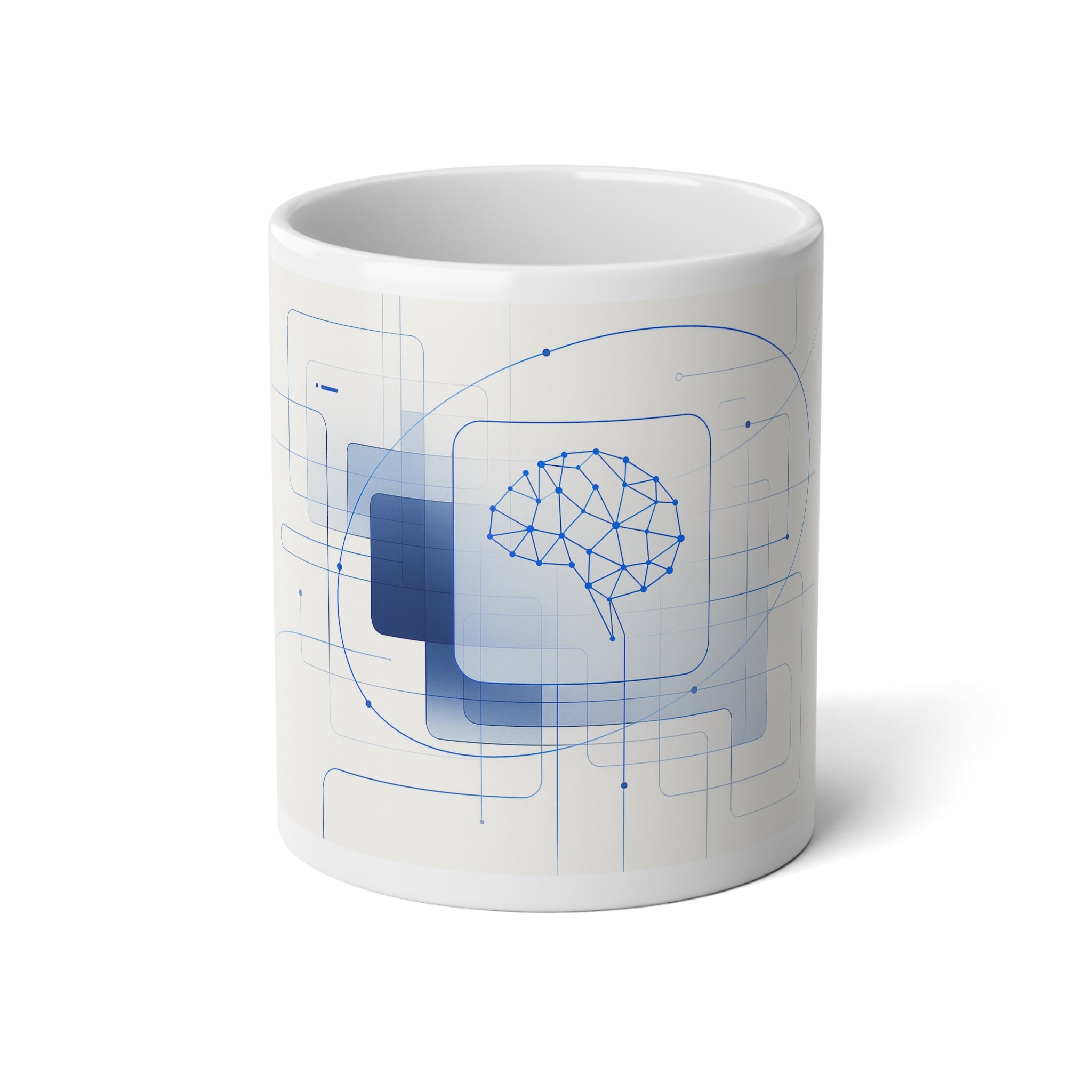 Neural Network Brain Mug | 20oz Jumbo Coffee Mug, Tech Circuit Design