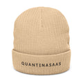 Quantinasaas embroidered beanie | Ribbed knit cuff hat