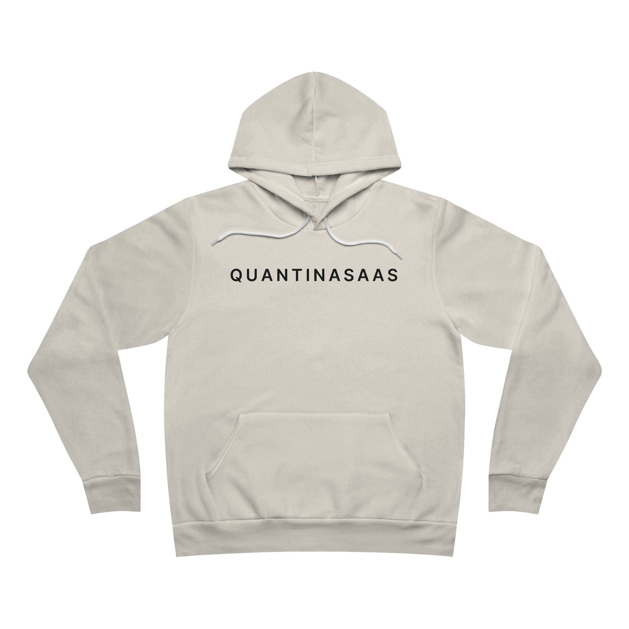 Quantinasaas Hoodie | Minimal Text Pullover Hooded Sweatshirt