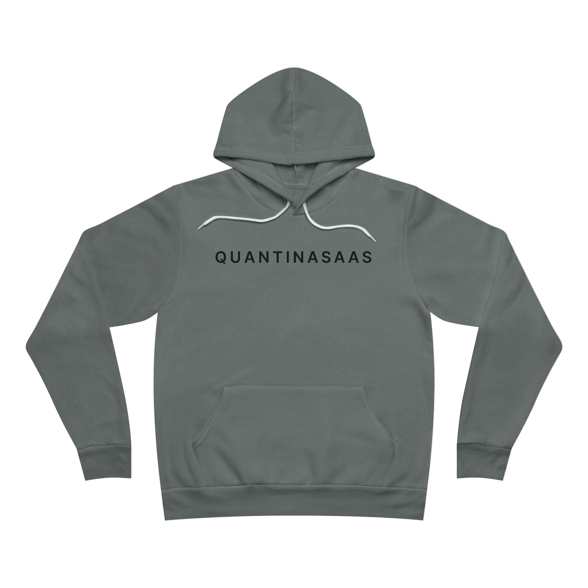Quantinasaas Hoodie | Minimal Text Pullover Hooded Sweatshirt