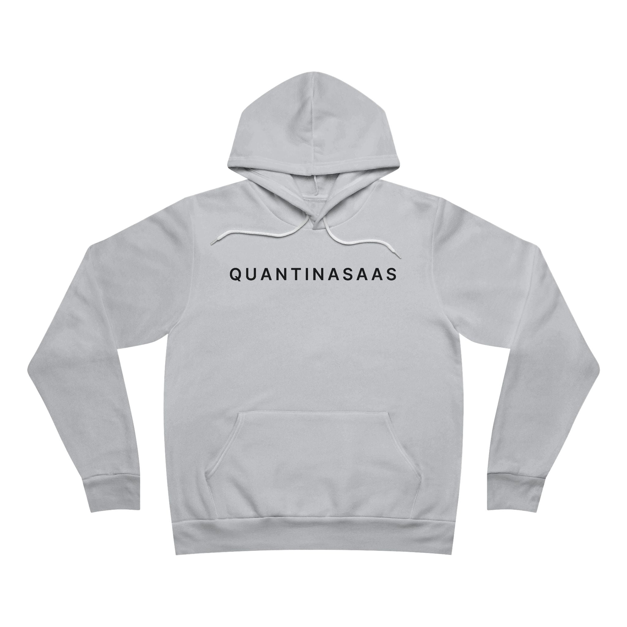 Quantinasaas Hoodie | Minimal Text Pullover Hooded Sweatshirt