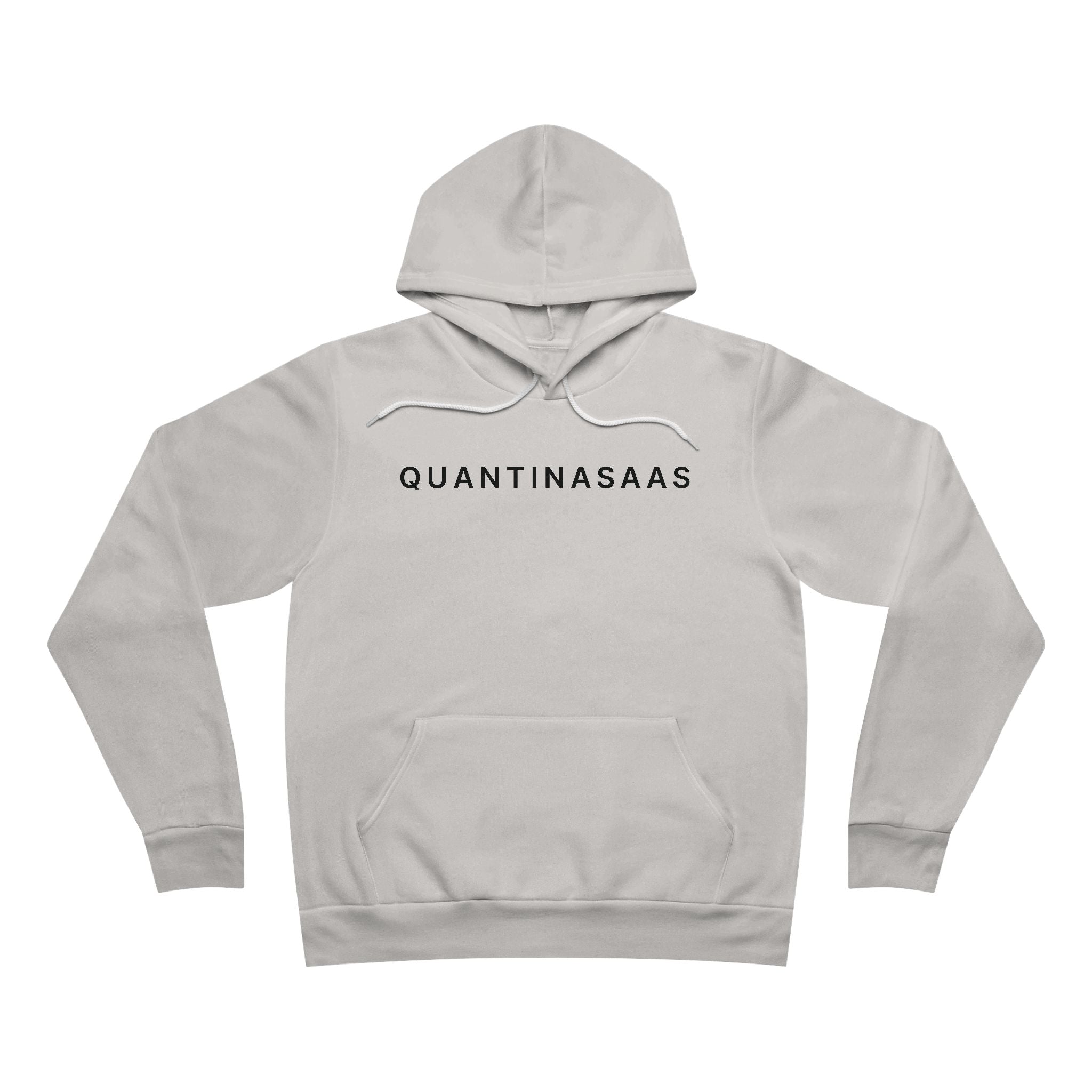 Quantinasaas Hoodie | Minimal Text Pullover Hooded Sweatshirt