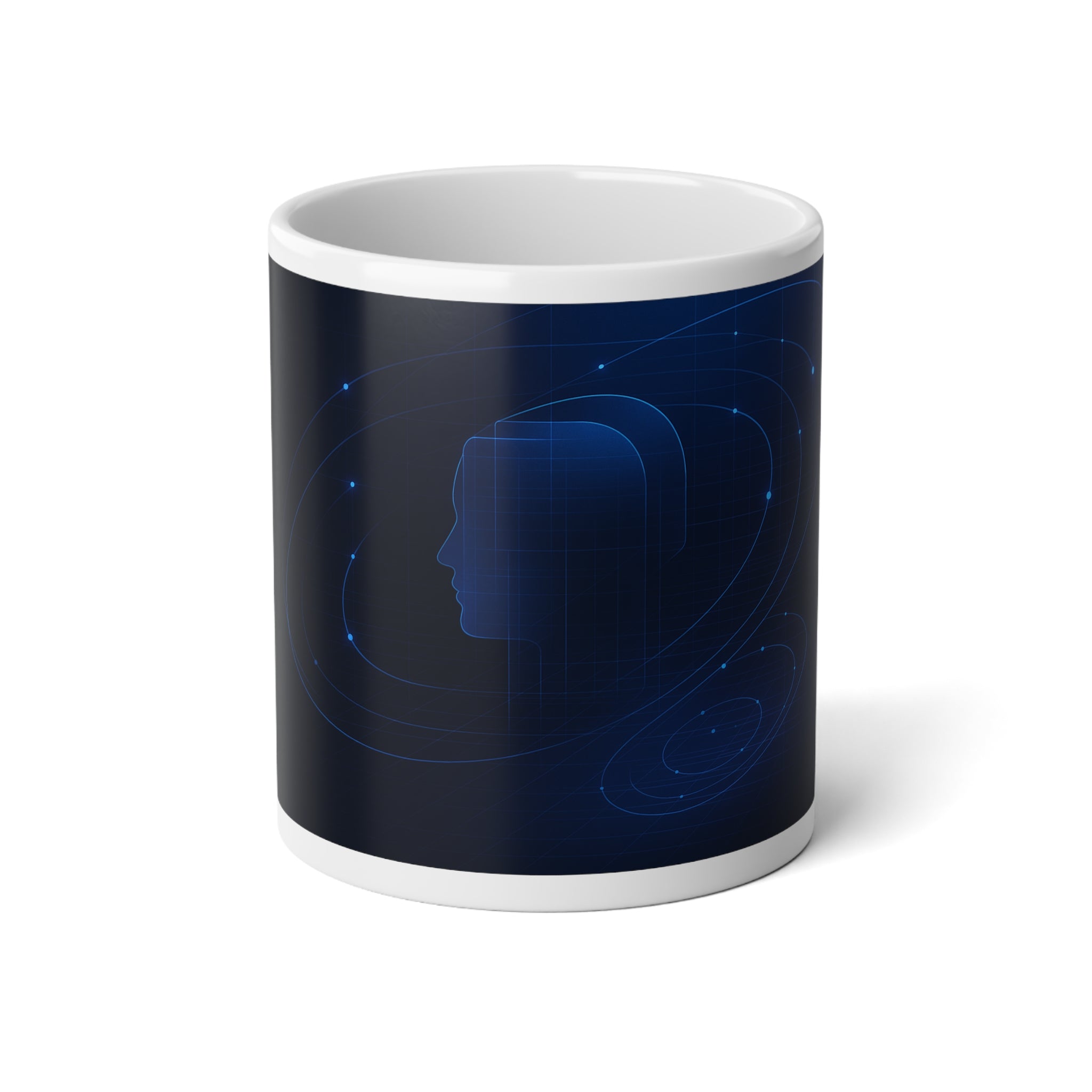 Digital Wave Speech Bubble | 20oz Jumbo Ceramic Mug | Artificial Intelligence Gift | Tech Lover Mug | Developer Desk Accessory